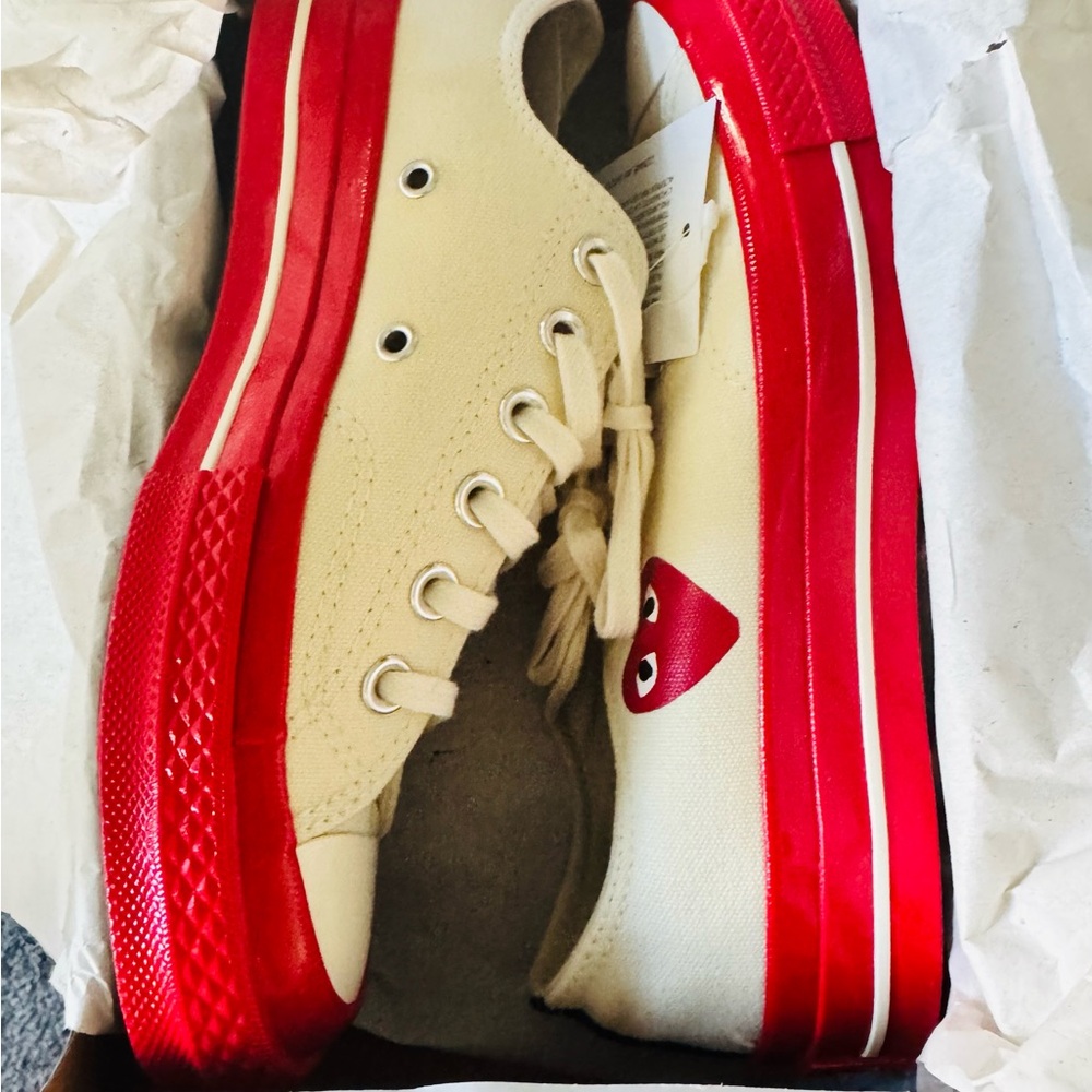 Size 7 womens - Converse Chuck 70 CDG Ox Pristine Red Sneakers